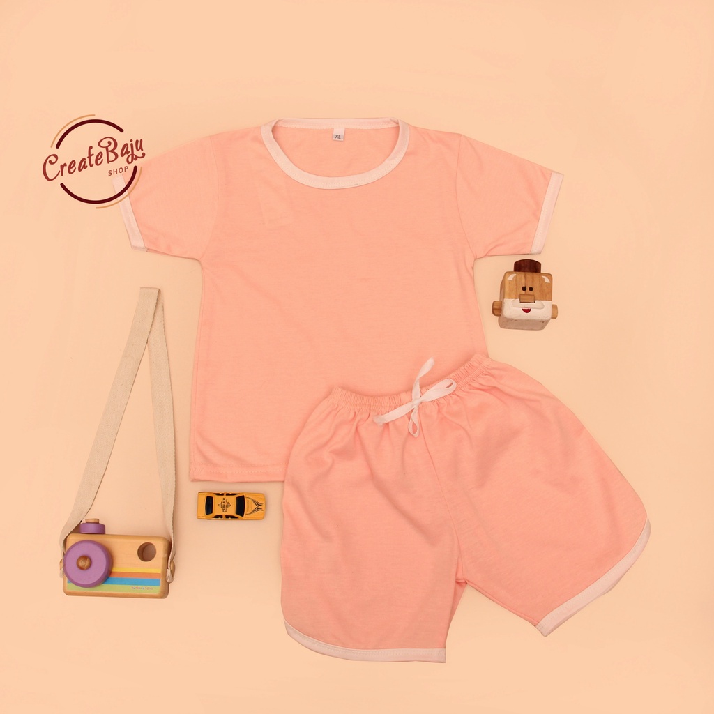 SETELAN ANAK CHUPA EARTH TONE POLOS WARNA SALEM SETELAN ANAK POLOS UNISEX LENGAN PENDEK