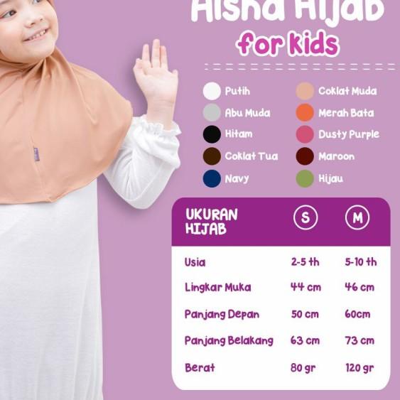 Kerudung Anak SD Instan Serut / Jilbab Bergo Anak Alsha M By Mueeza - Marun
