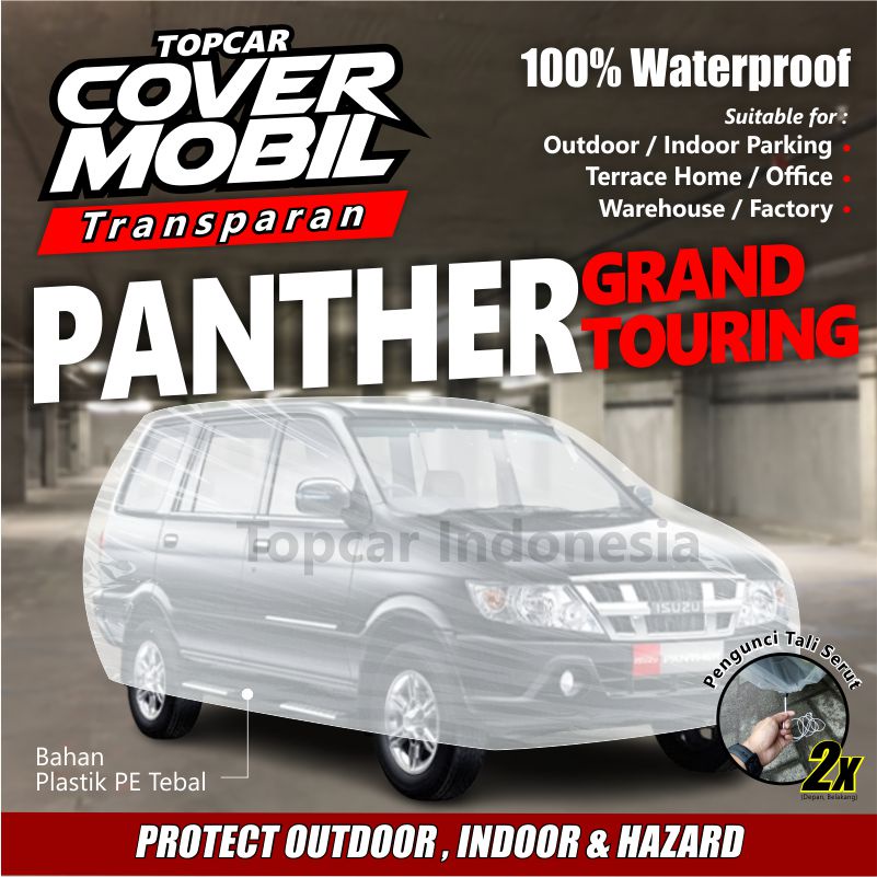 Cover Mobil Transparan Panther Grand Touring Isuzu Plastik Tebal Plastik Waterproof Outdoor Indoor Part Mobil Aksesoris Exterior Selimut Pelindung Anti Air Debu Kotoran Hewan Teras Gudang Rumah by TOPCAR