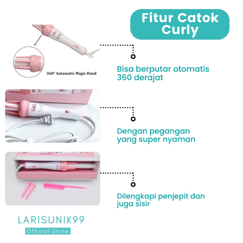 Catok Curly Catok Otomatis Klintong Otomatis Magic Curler Vivido And Vogua Perawatan Rambut