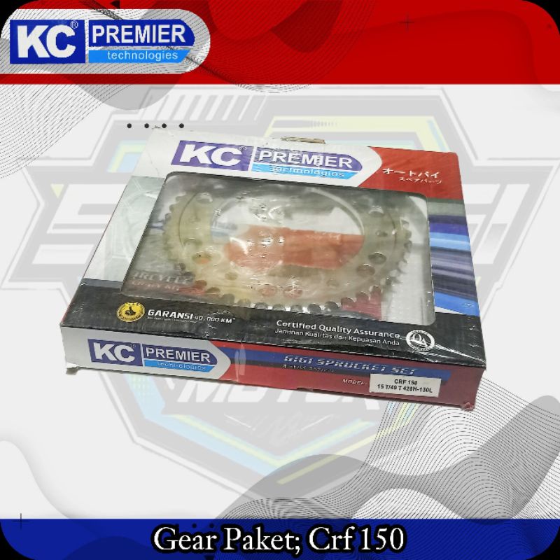 KCP GEAR PAKET CRF 150 (428H-49T-15T-130L) / KC PREMIER GIR SET CRF150 (428H-49T-15T-130L)