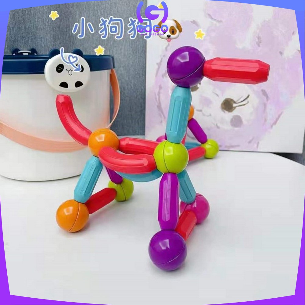 GOGO-M211 Mainan Kreatifitas Anak Magnetic Building Block Rods Mainan Magnetik Anak Magnetic Stick Toy / Magnetic Stick Building Blocks game