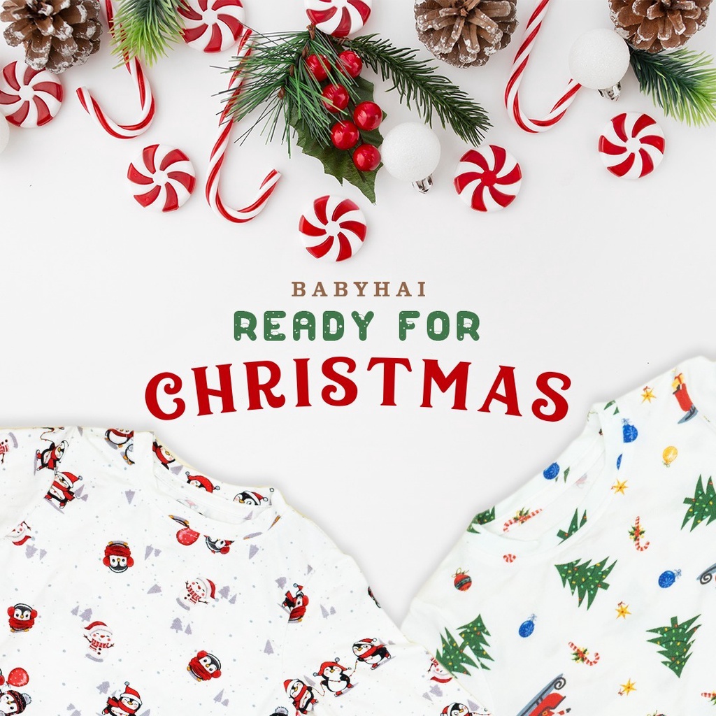 Christmas Penguin - Long Sleeve Tencel Pyjamas |Setelan Panjang Tencel