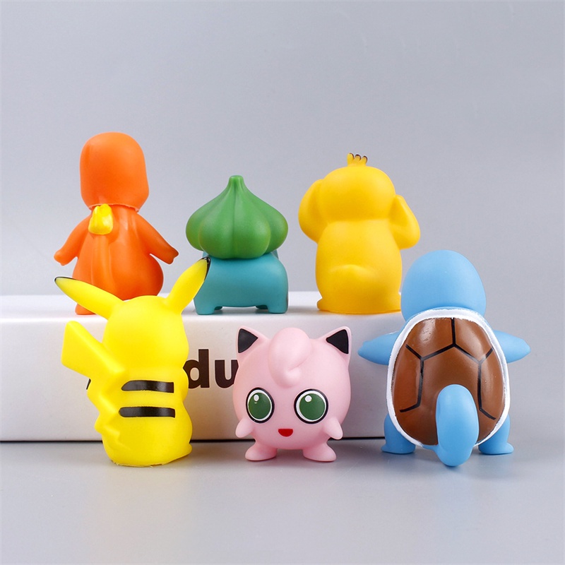 6pcs Mainan Action Figure Pokemon Pikachu Untuk Hiasan Kue