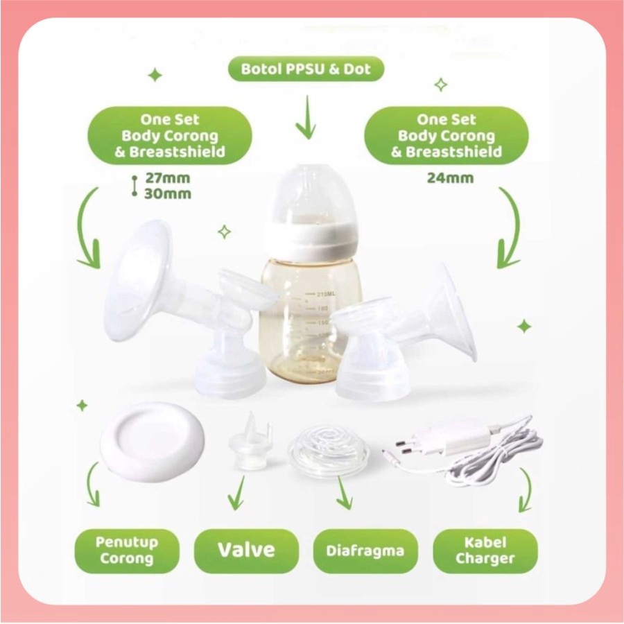 Mom Uung | Breastpump Elektrik | Pompa ASI Portable Dual Mode