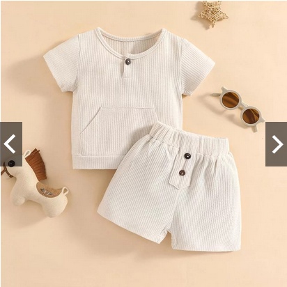 SETELAN BAJU UNISEX POLOS / SETELAN ANAK MOCHI ANAK RIB 1-5 THN