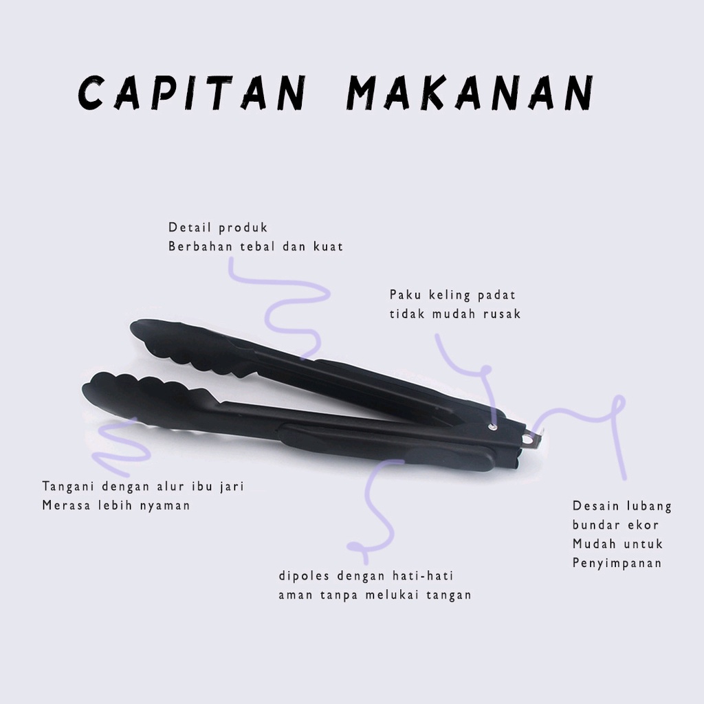 capitan gorengan stainless goreng penjepit jepitan capit makanan kue serbaguna