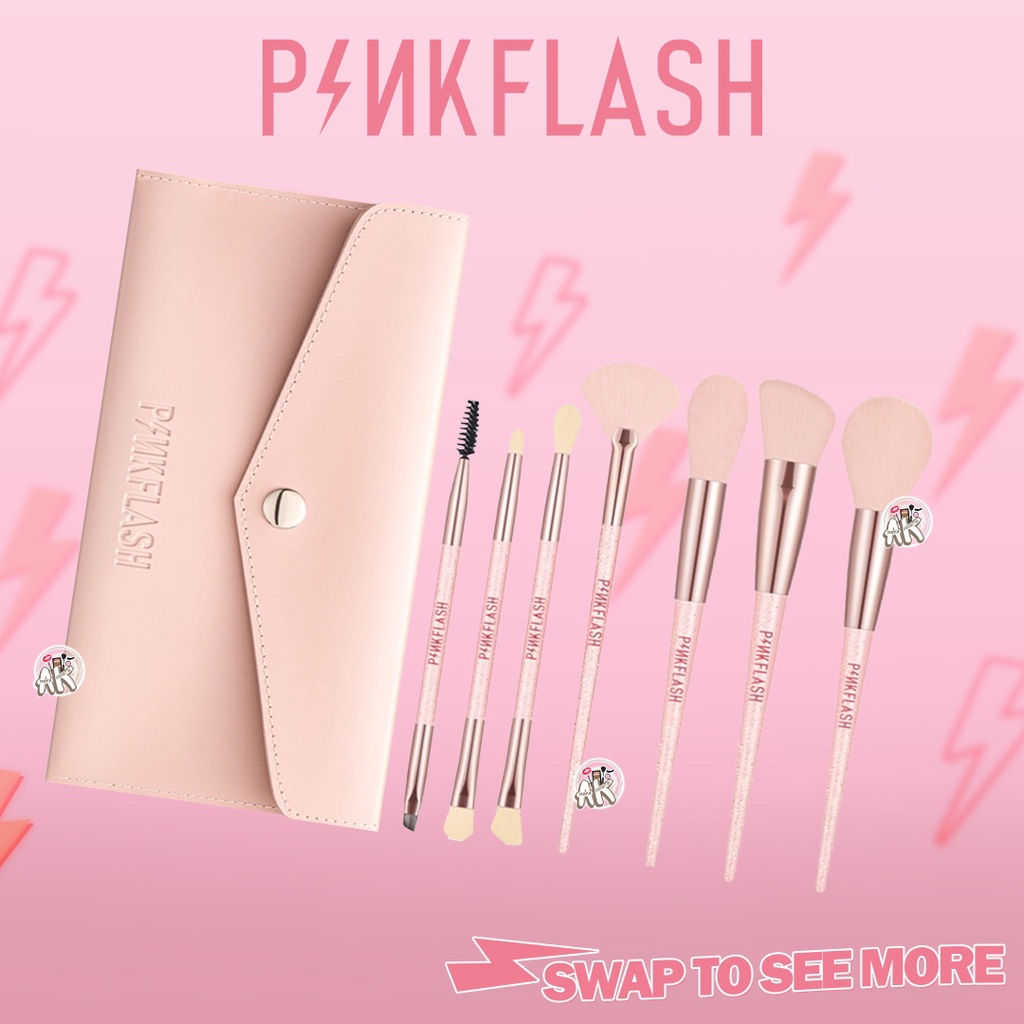 PINKFLASH MAKE UP BRUSH TOOL SERIES ( DOUBLE HEAD EYESHADOW / EYEBROW BRUSH / NOSE SHADOW BRUSH )