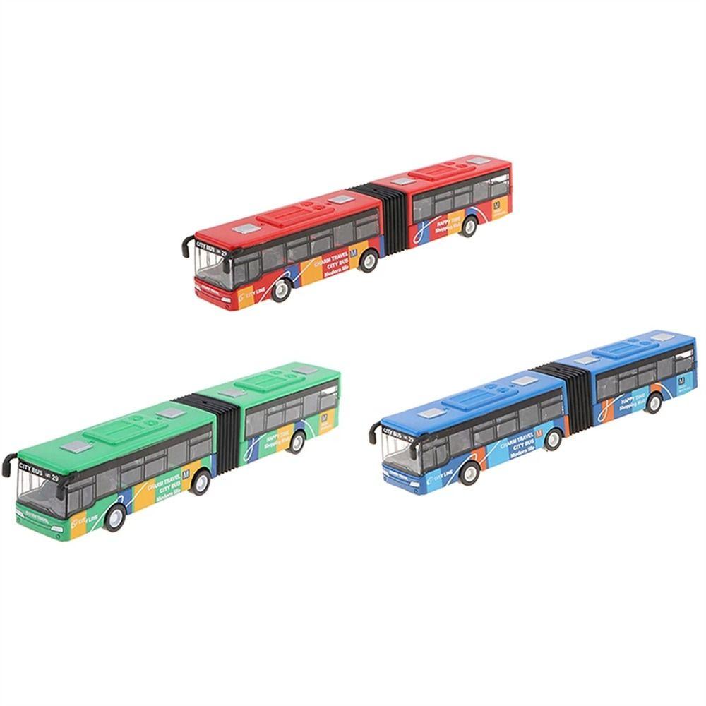 NEEDWAY Diecast Bus Mainan Hadiah Ulang Tahun Hadiah Untuk Anak Kendaraan Set Mainan Kendaraan Mobil Model Bis Mainan Edukasi Articulated Bus