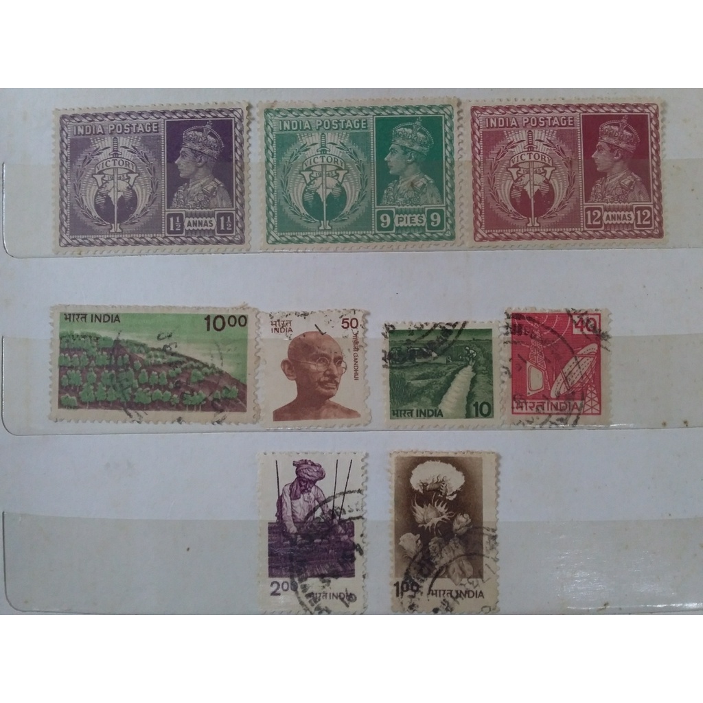 

prangko india mint dan used 9 lembar