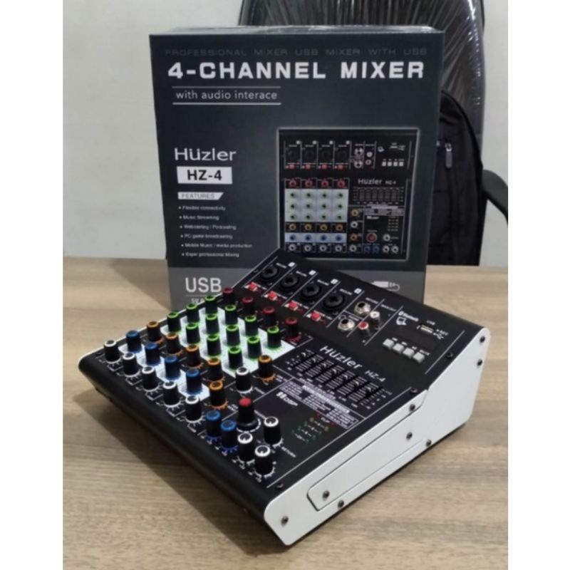 mixer audio huzler HZ-4 original 4 chanel efek reverb