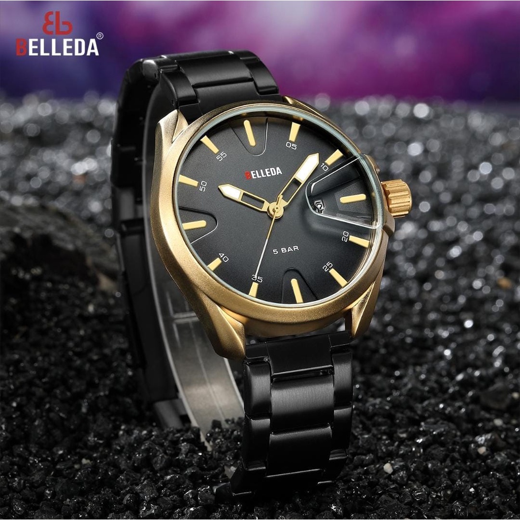 Jam Tangan Pria BELLEDA 9119 Quartz Watch Tanggal Aktif Anti Air 3Atm Belleda Watches