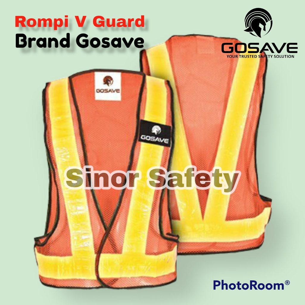 Rompi V Guard Jaring HIJAU dan ORANGE Safety Vest Scotlite PVC Rompi Proyek