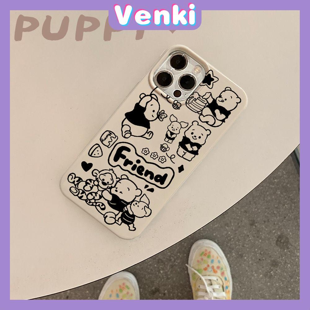 Case iPhone 14 Pro Max TPU Soft Case Cartoon Cute Friend Bear Glossy Khaki Candy Case Camera Protection Shockproof For iPhone 14 13 12 11 Plus Pro Max 7 Plus X XR