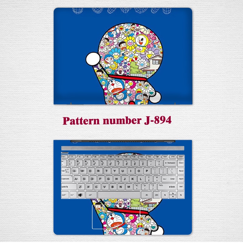 2pcs Stiker Pelindung Laptop Universal Desain Doraemon Bahan VINYL Ukuran 12 13 14 15.6 Inch LGBT