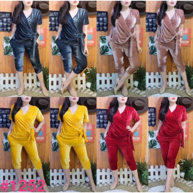 #1252 SETELAN BLUDRU WANITA IMPORT | SETELAN VELVET WANITA IMPORT