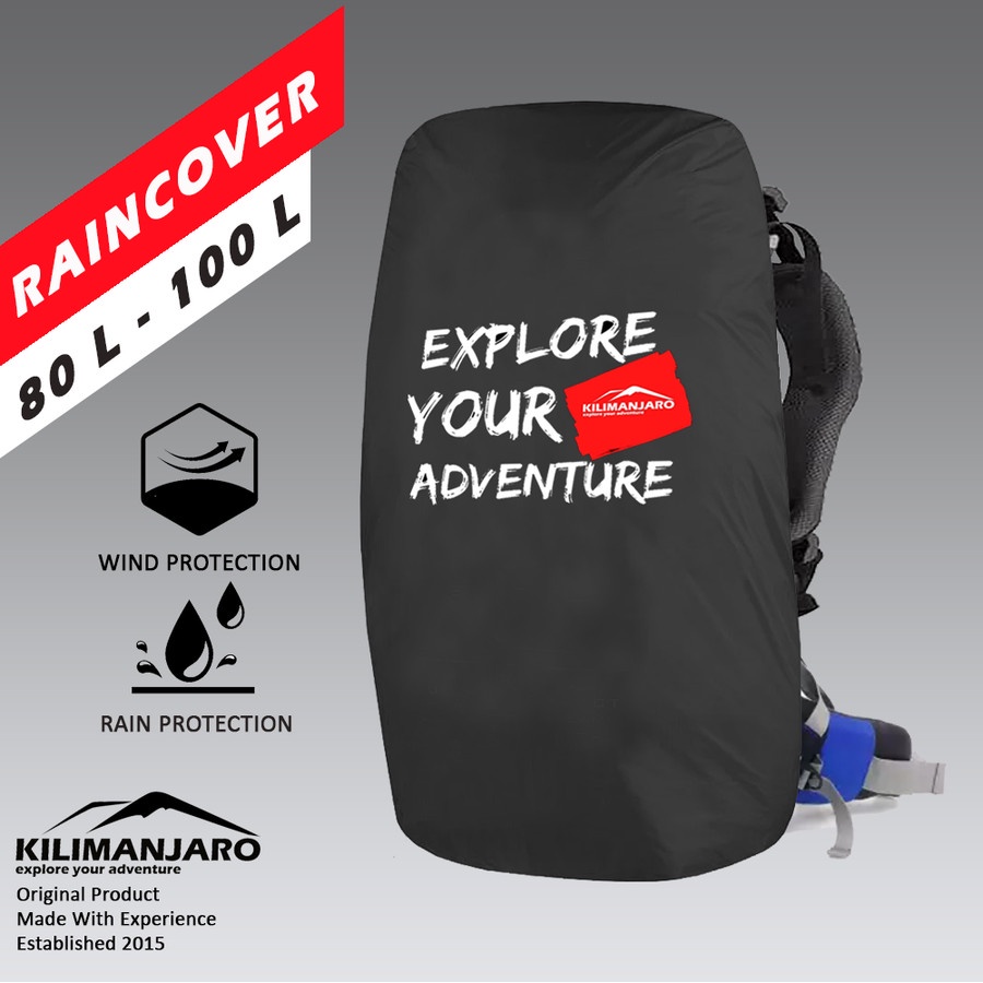 Raincover Kilimanjaro 80 L up to 100 L - Coverbag Kilimanjaro 60L up to 100L - Cover Tas - Pelindung Tas