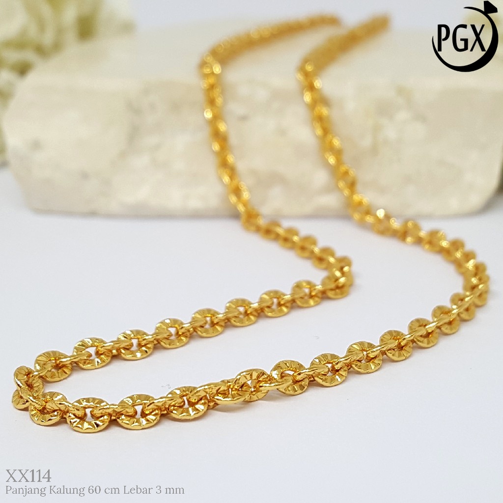 PGX Kalung Pria Wanita Xuping Perhiasan Lapis Emas Aksesoris Fashion Premium - XX114