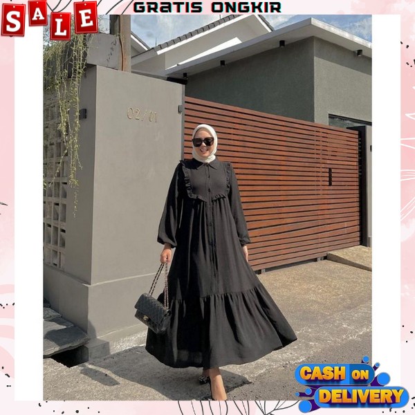 Baju Gamis Remaja Wanita Dewasa Kondangan Terbaru 2023 Maxi Rafania Busui Model Kekinian Ready Ukura