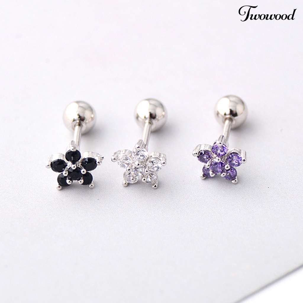 1pc Anting Stud Bentuk Bunga Gaya Korea Untuk Pesta