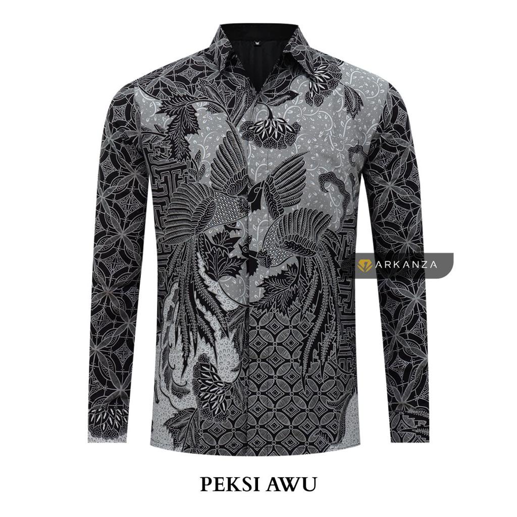 BEST SELLER BATIK ARKANZA Kemeja Batik Pria Casual Lengan Panjang Slim Fit Premium