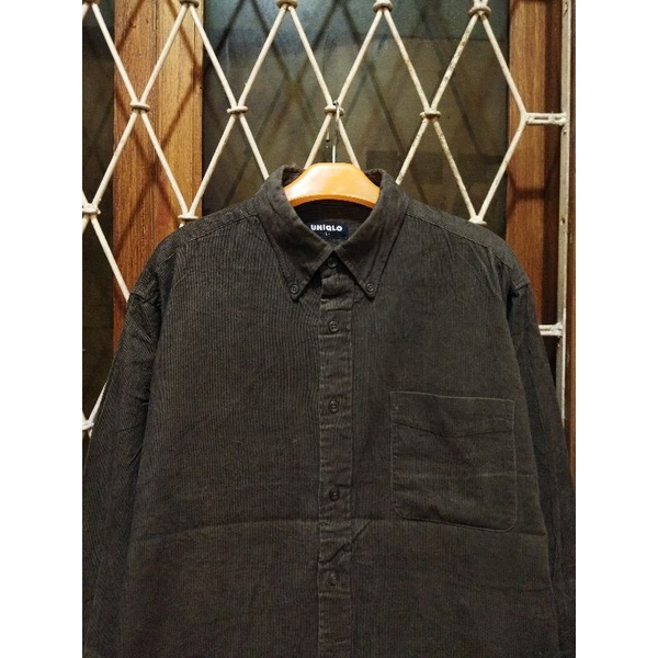 kemeja corduroy polos uniqlo second original XL kemeja casual pria murah terlaris