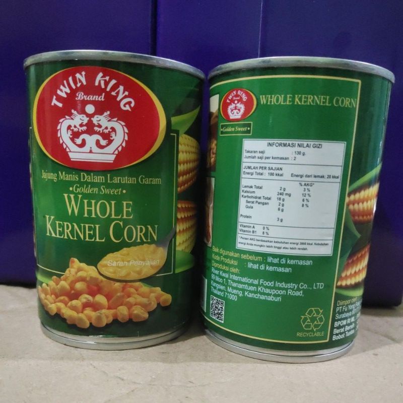 

Whole Kernel Corn Twin King / Jagung Manis 410g