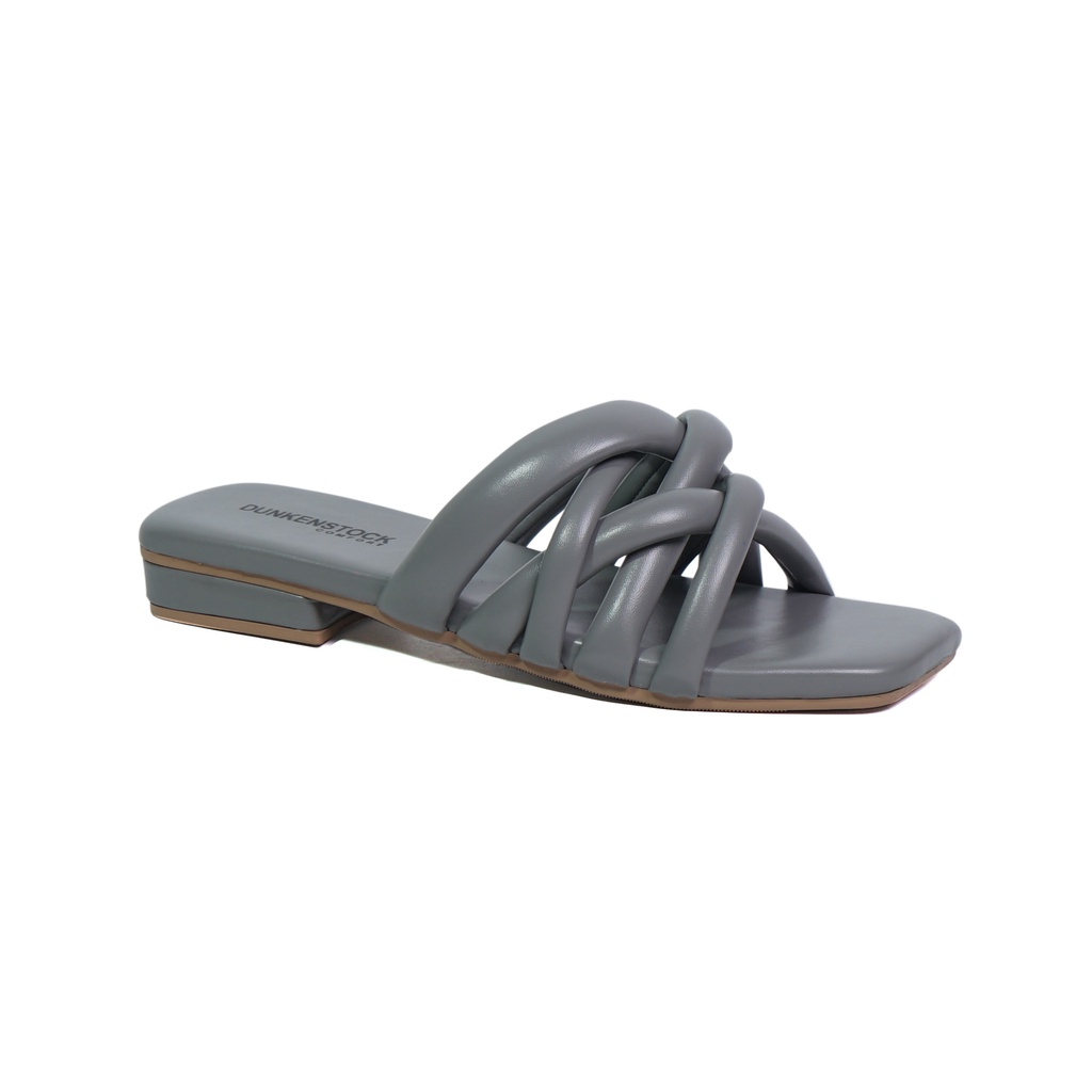 Dunkenstock ANNA Sandal selop wanita tinggi 3 cm sendal flat cewek kekinian model tali kepang