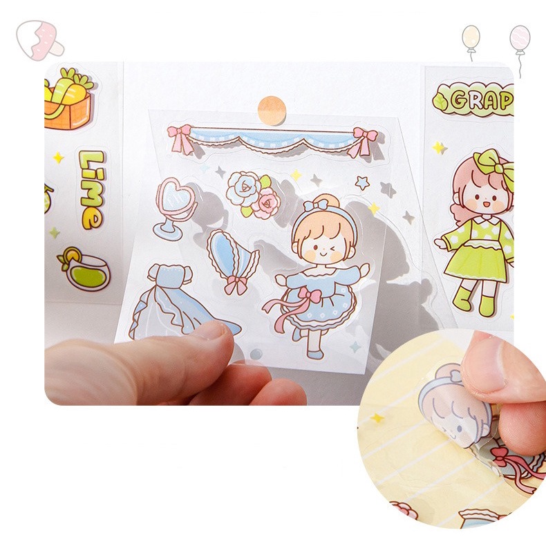 Sticker  Aesthetic Lucu Momo Stiker Anti Air Tumblr DIY Hp/Stiker Motif Kartun Lucu ala Korea Dekorasi Buku Diary Memo Catatan Harian Anak Sekolah Alat Tulis Bahan Stiker Transparant Bisa Untuk Kado Ulang Tahun GUDANG