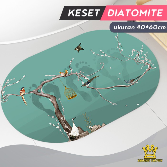 Bright Crown Keset Diatomite Bundar / Keset Kaki Anti slip Nyerap Air