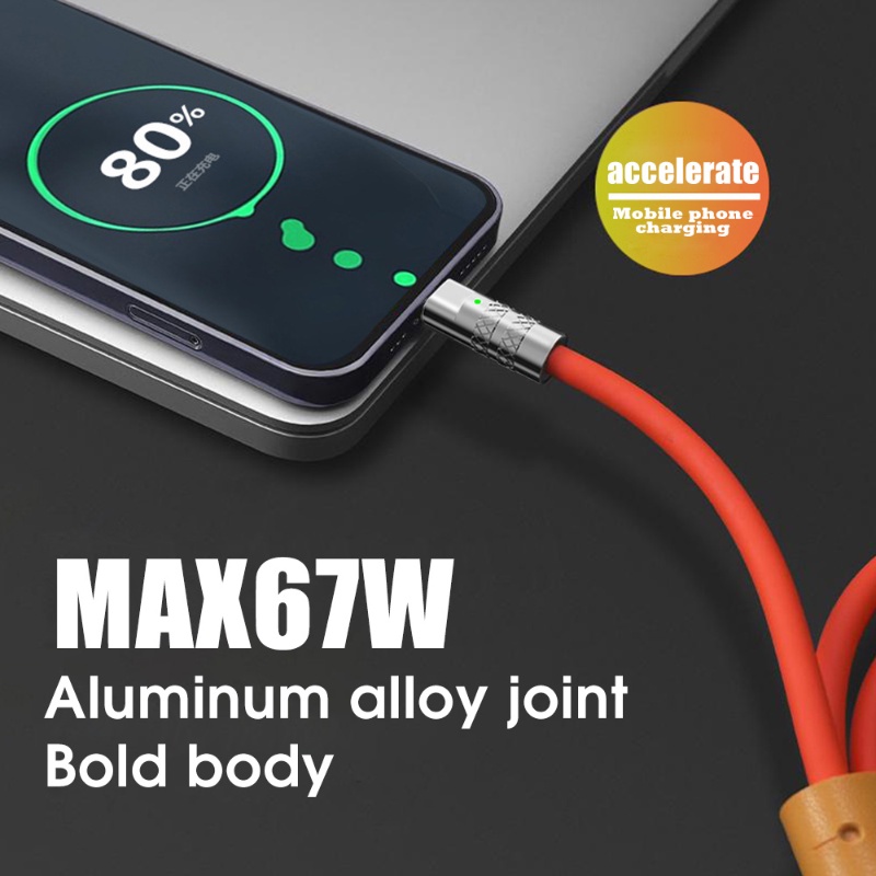 Kabel Data / Charger USB Tipe C Ke USB Tipe-C Fast Charging Bahan Aluminum Alloy + Silikon Untuk Android