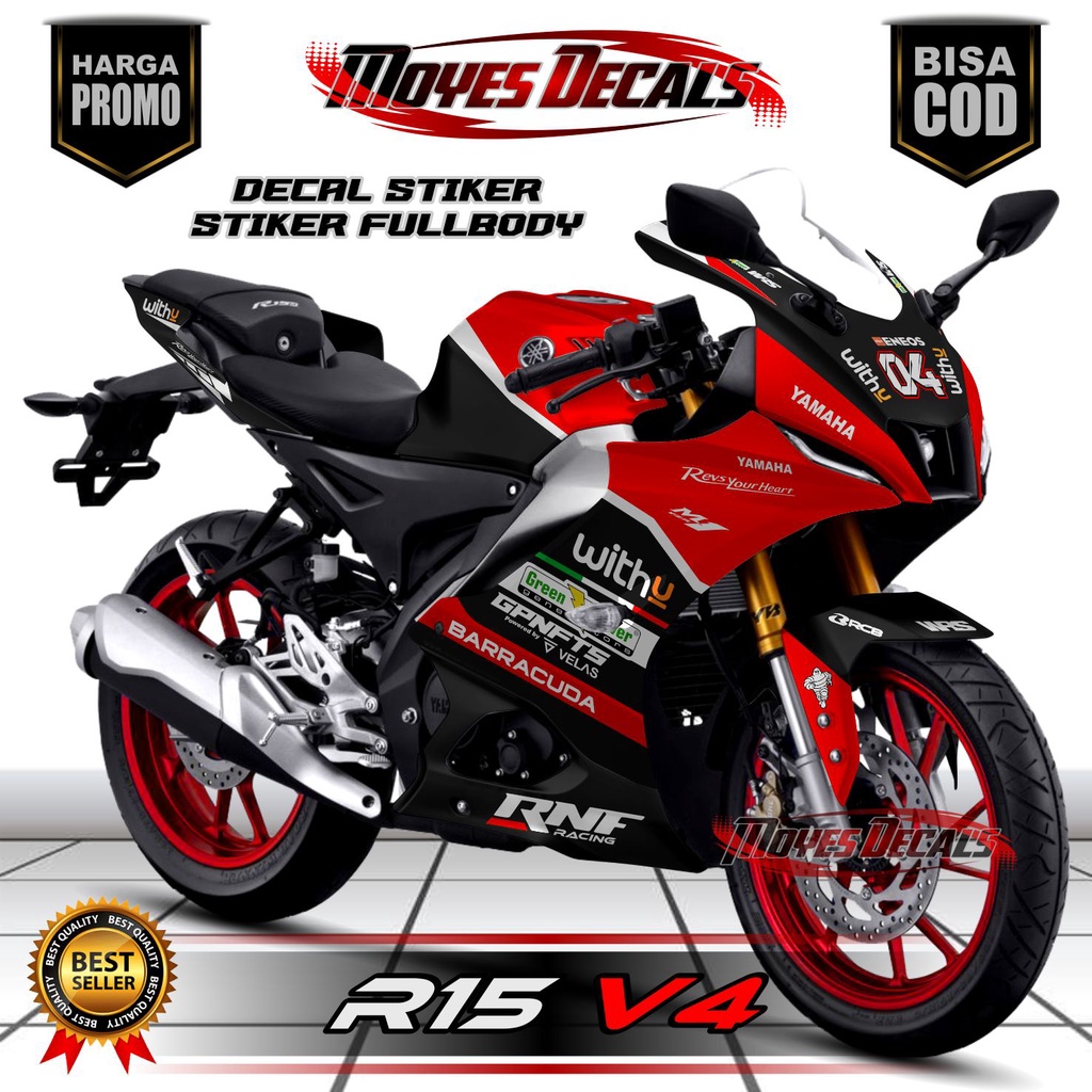Decal R15 V4 FullBody Variasi Warna Merek Motor R15 V4 New Full Body /  Stiker Full Body Decal R15 V