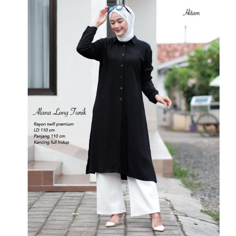 Long Tunik rayon Twill - ALANA TUNIK //JF704