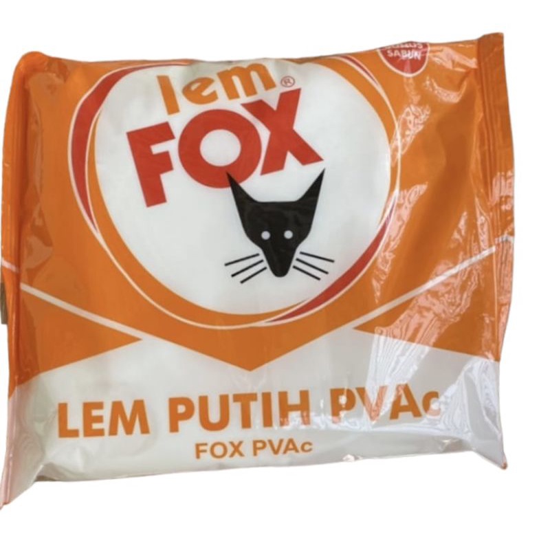 

Lem putih PVAc FOX 400gr kemasan orange