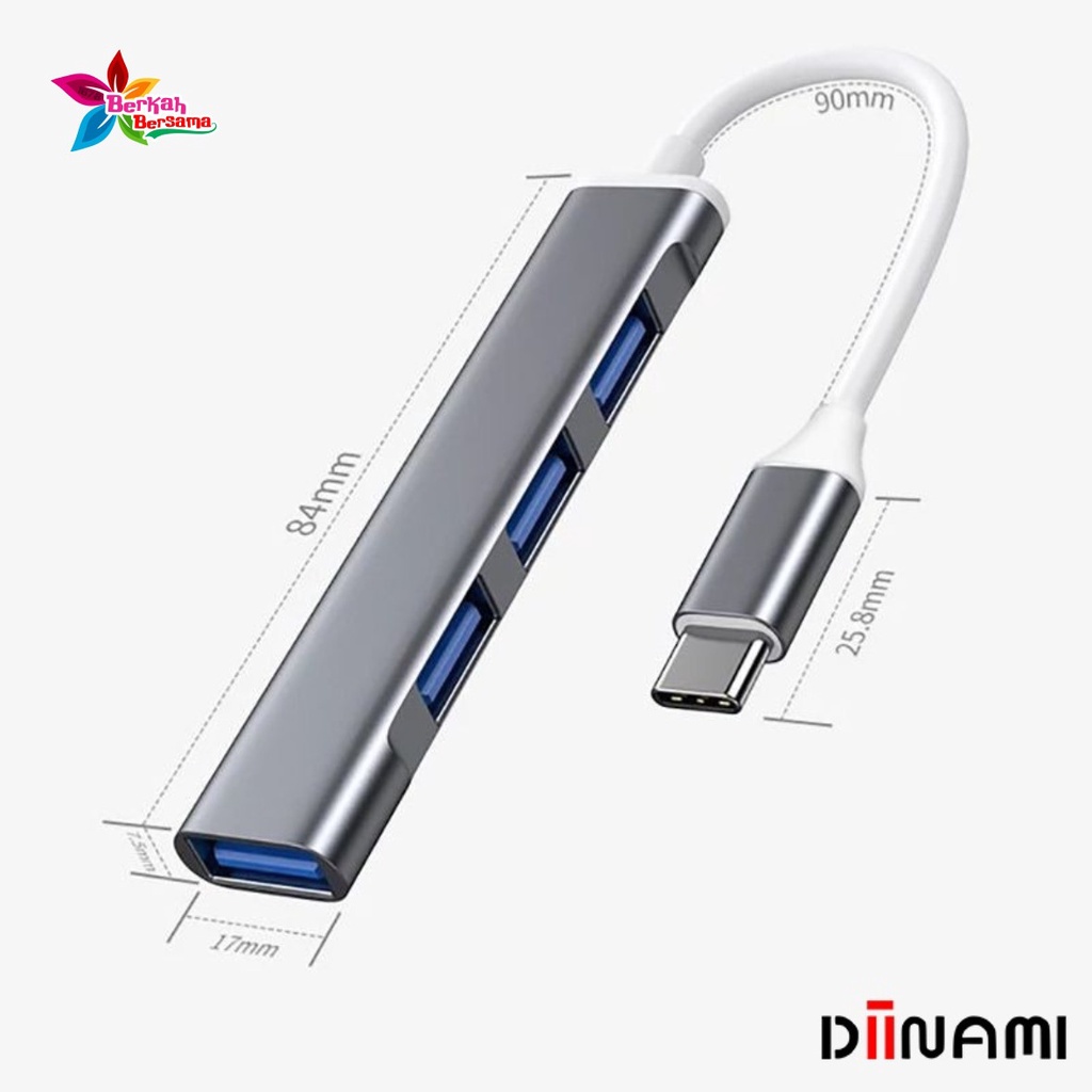 DIINAMI G05 Kabel Adapter USB Hub Type C Cable Multi Port 4 in 1 to USB 3.0 Macbook Air Pro 2020 2021 M1 BB7382