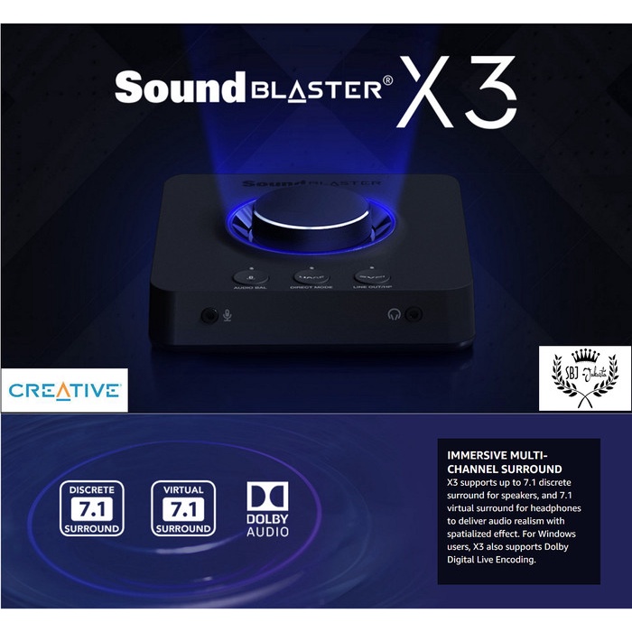 Sound Card Creative Sound Blaster X3 Hi-Res 7.1 Usb Dac Amp Sound Card Ps4 Ps5 Pc