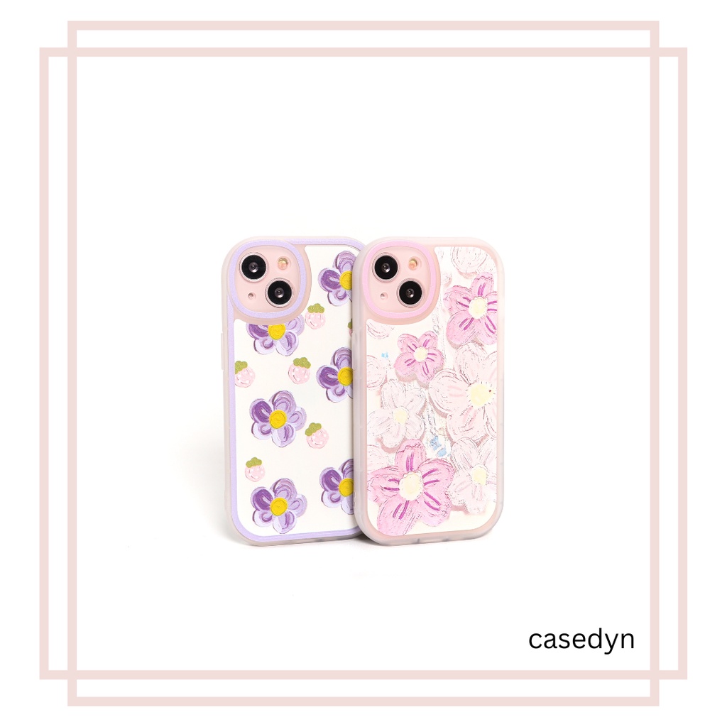 Purple Pink Flowers Softcase Full Lens Cover for iphone 7 8 PLUS X XS MAX XR 11 12 13 14 PRO MAX MIN