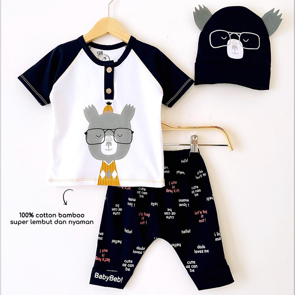 BERSERTIFIKASI SNI Premium Cotton Bamboo KIND TIGER by babybeb Baju Setelan Kaos Celana Pergi Jalan Lucu Fashion Anak Bayi Cowok Laki Terlaris ZEN FOX