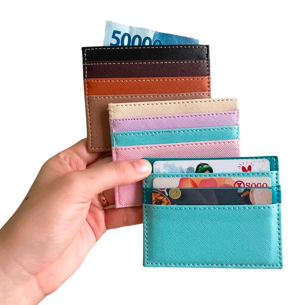 DOMPET KARTU PASTEL OMBRE RAINBOW BENDE 6SLOT DAN UANG KERTAS