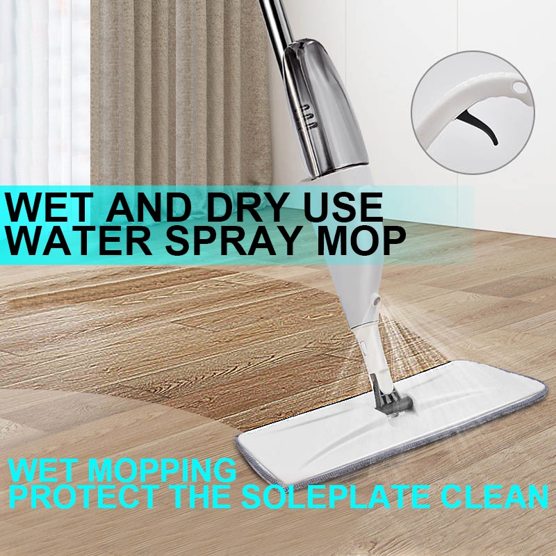 Alat Pel dispenser Semprot Otomatis pengepel dengan tabung air semprot model terbaru Pel Praktis tanpa ember Water Spray Mop Light Weight 360 Rotating Rod Clean Tool for smart Home