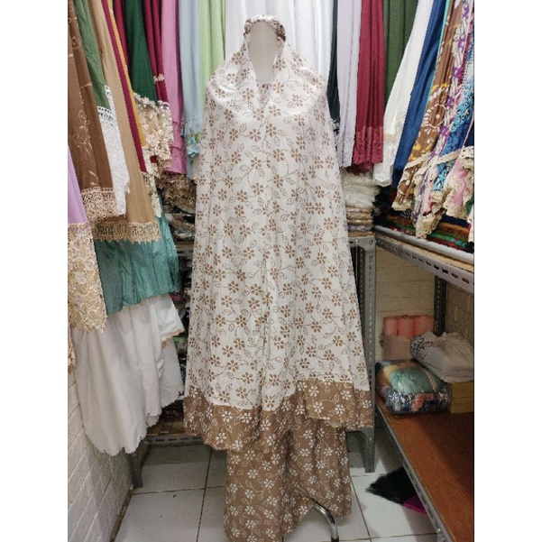 Mukena Katun Bali Jumbo Motif Bunga Air