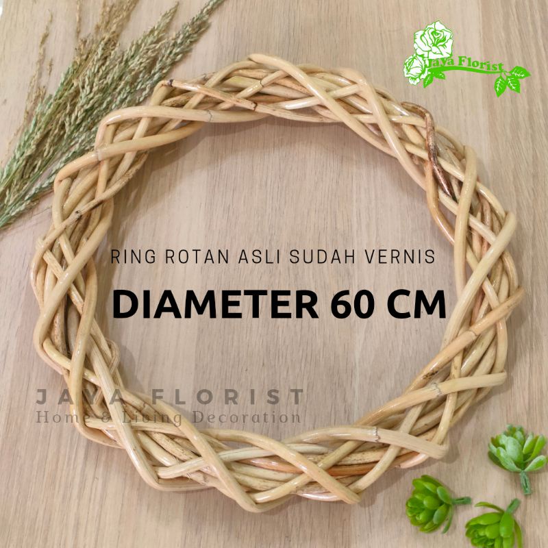 Ring Rotan Asli Diameter 60 CM Wreath Flower Ring Rotan Dekorasi Hiasan Rustic Dekorasi Backdrop Dek
