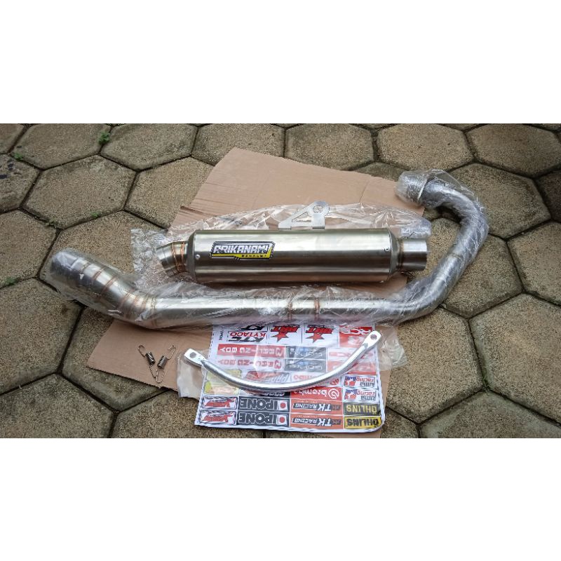 KNALPOT ARIKANAMI FULLSET SIAP PASANG BASS ULEM TIPE JENONG FEE PANGKON C & STIKER