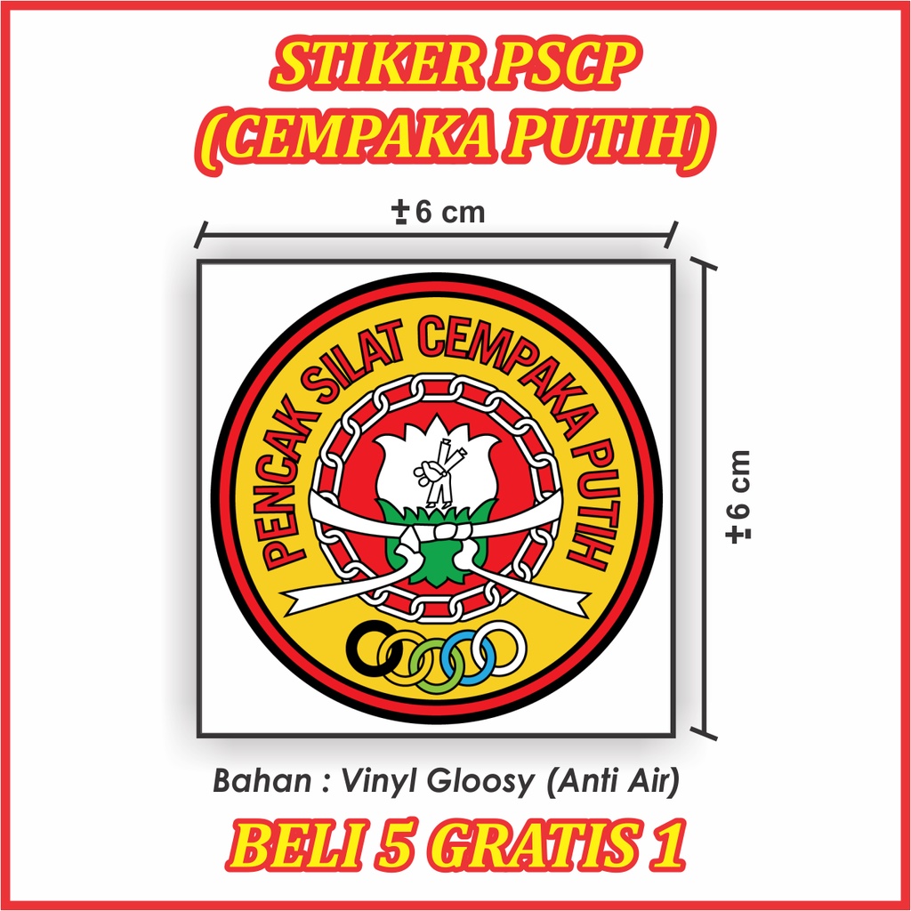 

STIKER PSCP (PENCAK SILAT CEMPAKA PUTIH) ANTI AIR