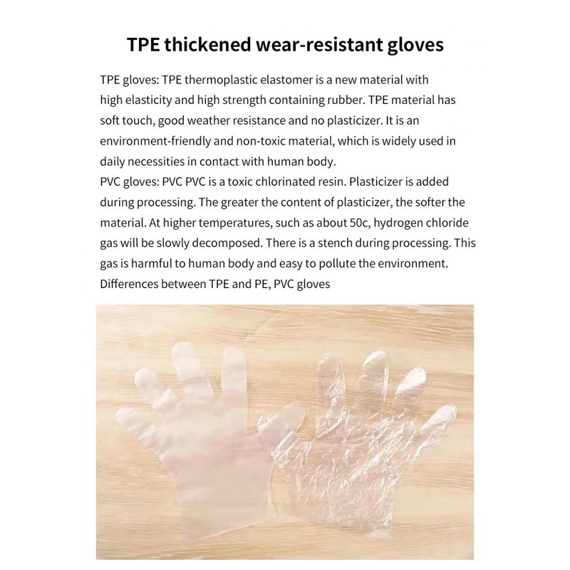 Disposable TPE Food Grade Gloves / Sarung tangan TPE Non Toxic Eco Friendly - 100 pcs