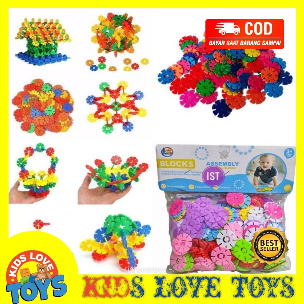 MAINAN ANAK BLOCK SUSUN BUNGA RODA / MAINAN ANAK EDUKASI BLOCK BOMBIK SUSUN LB 6 PROMO TERMURAH COD