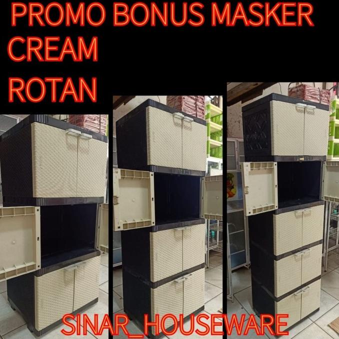 

PROMO LEMARI / LEMARI PLASTIK /LEMARI PAKAIAN SUSUN4 SERBAGUNA stock ready