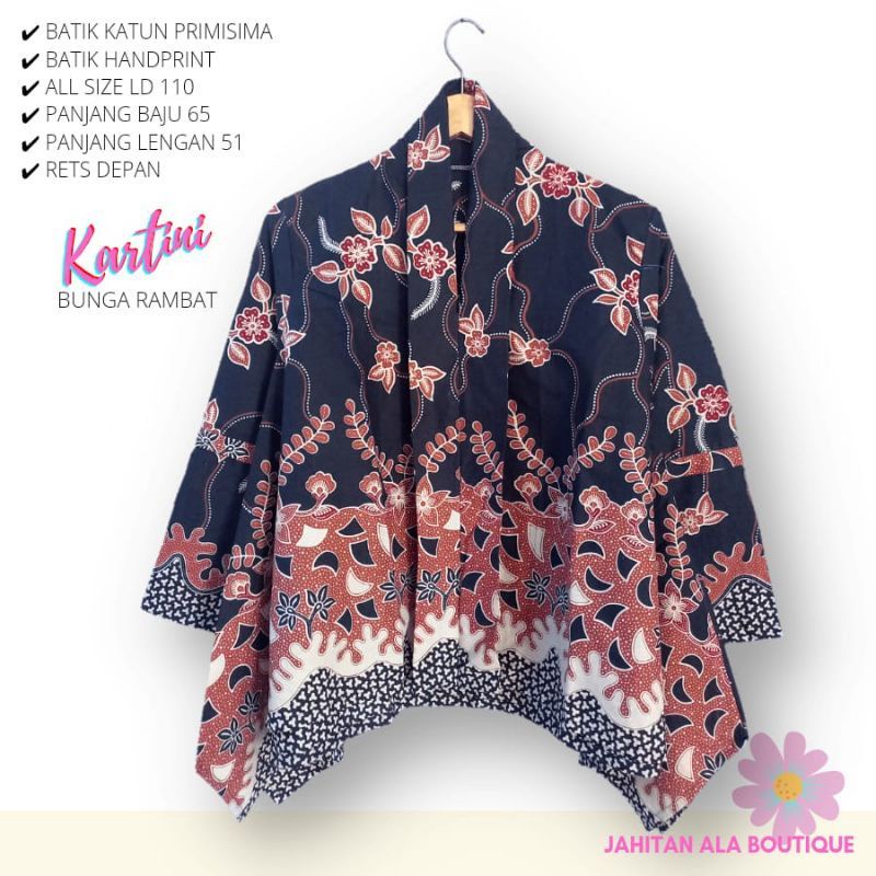 blus kartini katun  bunga rambat batik solo