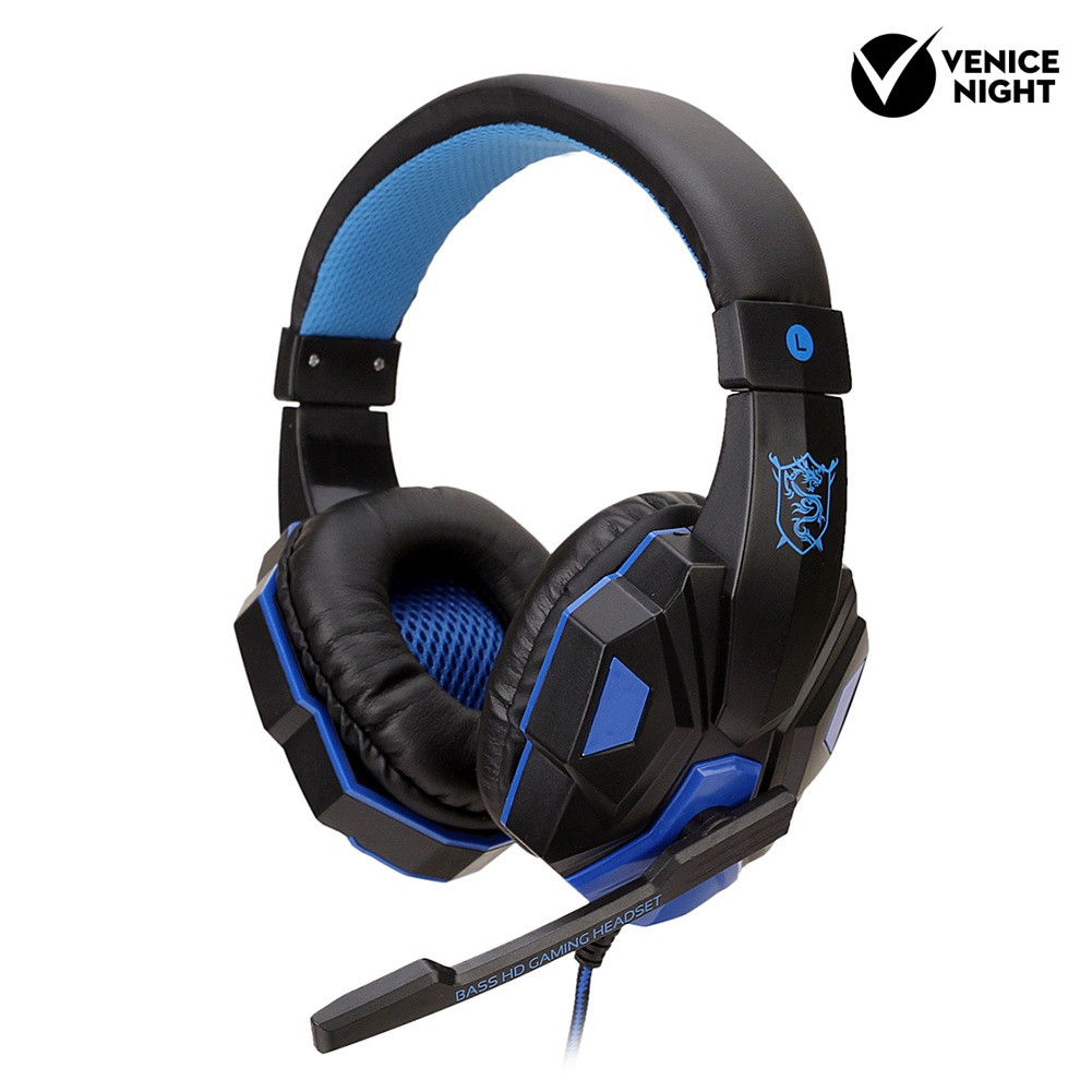 (VNEP) (Berkabel) Soyto SY830MV Stereo Gaming Headset Kontrol Volume Headphone dengan Mic untuk PC