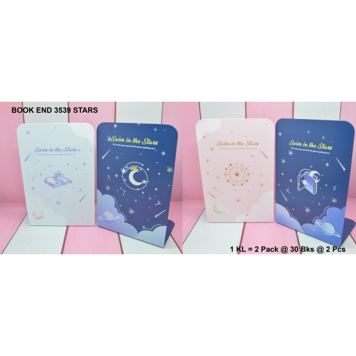 

penahan buku atau pembatas buku dari besi motif swim in the stars RATU.SHOP25